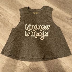 SPIRITUAL GANGSTER Gray  'Kindness is Magic' sleeveless tee Size Small